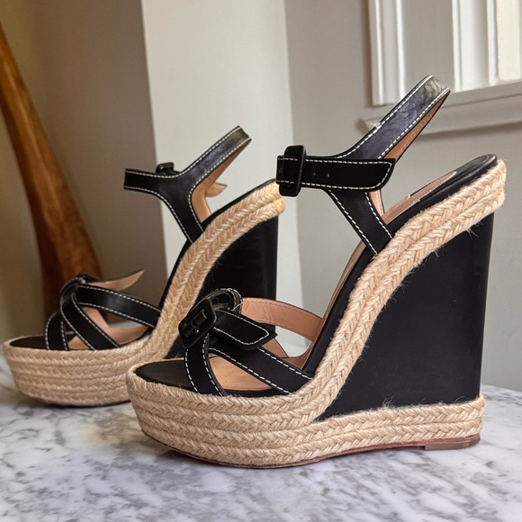 Christian Louboutin colorblock wedges size 38 - Picture 1 of 10